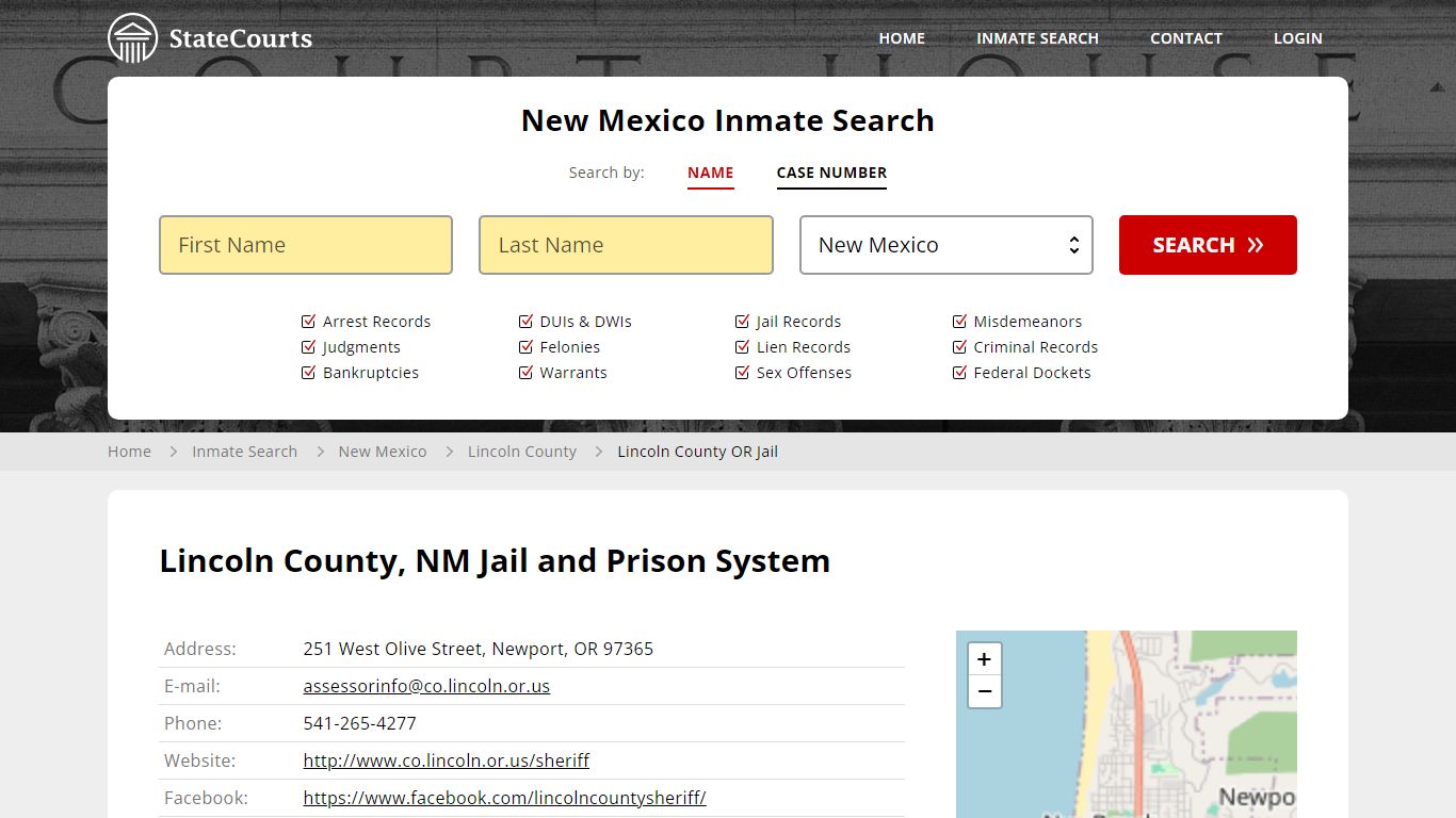 Lincoln County OR Jail Inmate Records Search, New Mexico - StateCourts